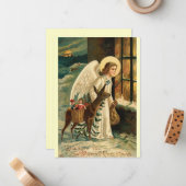 Carte De Correspondance Rennes et anges de Noël (Devant/Arrière en situation)