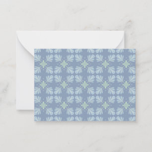 Carte De Correspondance Répétition abstraite florale bleu pastel