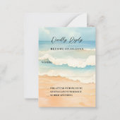 Carte De Correspondance Réponse au mariage de plage RSVP (Devant)