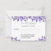 Carte De Correspondance Réponse du mariage de lavande RSVP (Devant)
