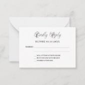 Carte De Correspondance Réponse du mariage de script classique RSVP (Devant)