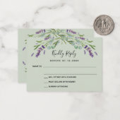 Carte De Correspondance Réponse du mariage Lavender eucalyptus RSVP (Devant/Arrière en situation)