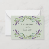 Carte De Correspondance Réponse du mariage Lavender eucalyptus RSVP (Dos)