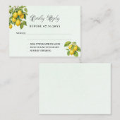 Carte De Correspondance Réponse du mariage RSVP aux citrons agrumes (Devant / Derrière)