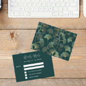 Carte De Correspondance Réponse mariage feuille Emerald ginkgo RSVP
