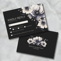 Réponse pour un mariage à motif floral noir