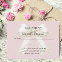Réponse RSVP en rose poudré et ivoire