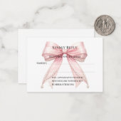 Carte De Correspondance Réponse RSVP ruban rose blush (Devant/Arrière en situation)