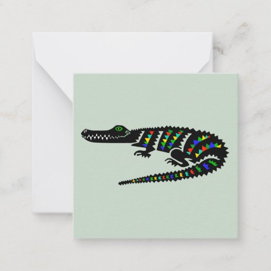 Carte De Correspondance Reptile - CROCODILE - Faune - Nature - Vert (Devant)