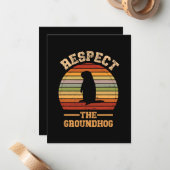 Carte De Correspondance Respecter la fête du groundhog (Devant/Arrière en situation)