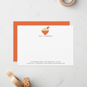 Carte De Correspondance Restaurant Ramen/Japonais Moderne Blanc Entreprise