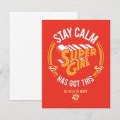 Carte De Correspondance Restez Calme Supergirl a eu ceci (Devant / Derrière)