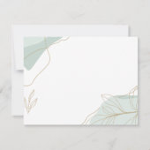 Carte De Correspondance Résumé vert avec feuilles dorées (Dos)