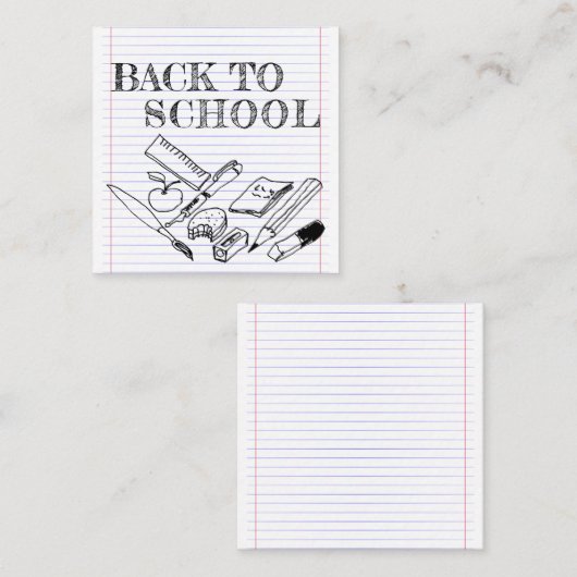 Carte De Correspondance Retour à l'école (Devant / Derrière)