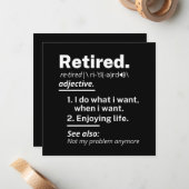 Carte De Correspondance retraite. définition drôle retraite (Devant/Arrière en situation)