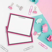 Retro Black Hot Pink Borders Ajouter Votre Nom
