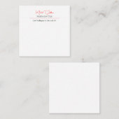 Carte De Correspondance Retro classique élégant Plain simple rouge blanc (Devant / Derrière)