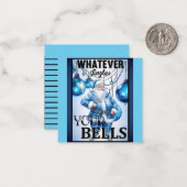 Carte De Correspondance Rétro Cutie Noël Bleu (Devant/Arrière en situation)