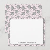 Carte De Correspondance Retro Disco Ball rose Motif fille (Devant / Derrière)