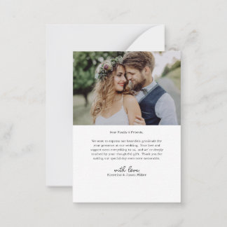 Carte De Correspondance Retro Love and Thanks White Arch 2 Photos Mariage