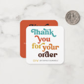 Carte De Correspondance Retro Pastels Small Business Merci pour la command (Devant/Arrière en situation)