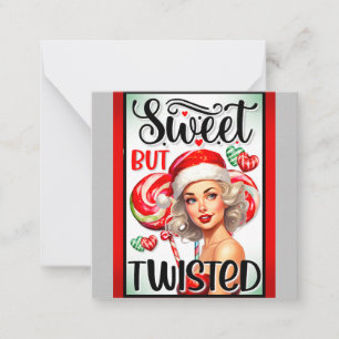 Carte De Correspondance Rétro Pinup Sucré et Tordu de Noël