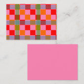 Carte De Correspondance Retro Plaid (Devant / Derrière)