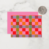 Carte De Correspondance Retro Plaid (Devant/Arrière en situation)