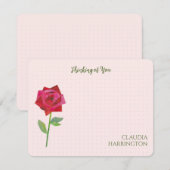 Carte De Correspondance Retro Rose rouge Original Collage Art MidCentury (Devant / Derrière)