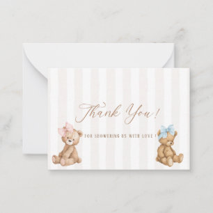 Carte De Correspondance Révélation du sexe de l'ours à l'aquarelle élégant