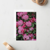 Carte De Correspondance Rhododendron rose (Devant/Arrière en situation)