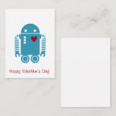Carte De Correspondance Robot Valentine - Bleu (Devant / Derrière)