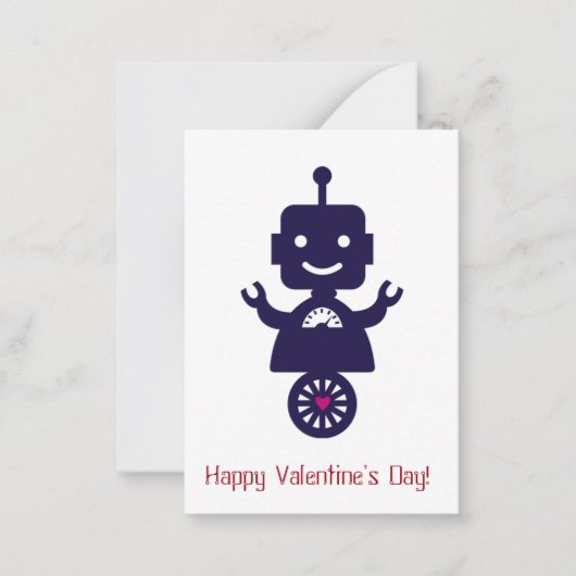 Carte De Correspondance Robot Valentine - Scooter (Devant)