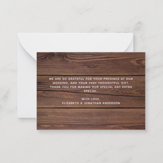 Carte De Correspondance Roche Rustique illumine Merci Mariage Eucalyptus (Dos)