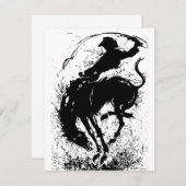 Carte De Correspondance Rodéo Cowboy Dynamique Silhouette (Devant / Derrière)