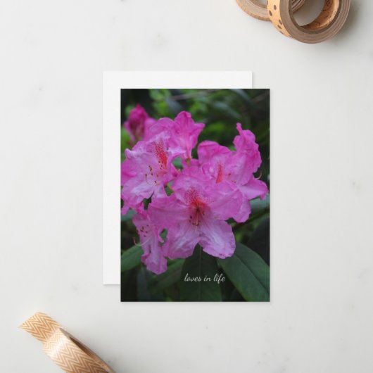 Carte De Correspondance Rododendron violet (Devant/Arrière en situation)