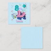 Carte De Correspondance Roller Skate Anniversaire Fille Retro Patinage (Devant / Derrière)