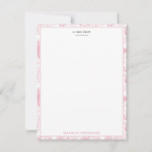 Carte De Correspondance Rose blanc rose Chinoiserie Motif (Devant)