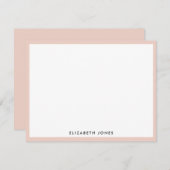 Carte De Correspondance Rose Bleu Blanc Simple Classique Moderne Minimalis (Devant / Derrière)