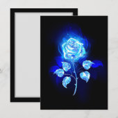 Carte De Correspondance Rose bleu brûlant (Devant / Derrière)