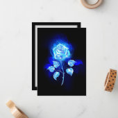 Carte De Correspondance Rose bleu brûlant (Devant/Arrière en situation)