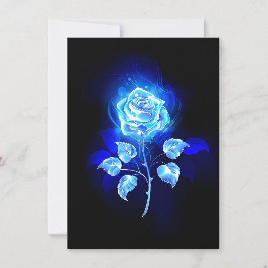 Carte De Correspondance Rose bleu brûlant (Devant)