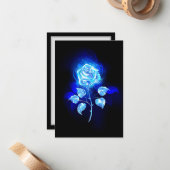 Carte De Correspondance Rose bleu brûlant (Devant/Arrière en situation)