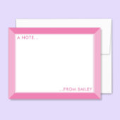 Carte De Correspondance Rose Bubble Gum 2 Tons Féminin Mignon