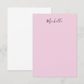 Carte De Correspondance Rose Clair Professionnel Écriture Manuscrite Class (Devant / Derrière)