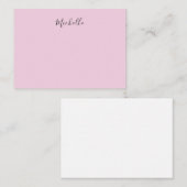 Carte De Correspondance Rose Clair Professionnel Écriture Manuscrite Class (Devant / Derrière)