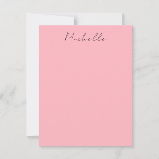 Carte De Correspondance Rose Clair Professionnel Écriture Manuscrite Class (Devant)