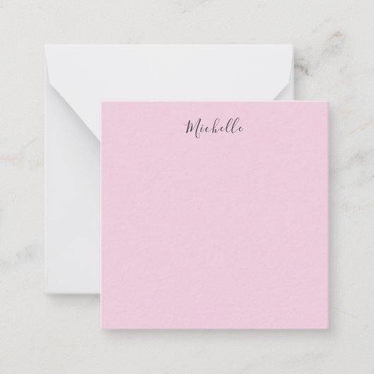 Carte De Correspondance Rose Clair Professionnel Écriture Manuscrite Class (Devant)