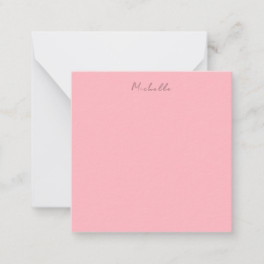 Carte De Correspondance Rose Clair Professionnel Écriture Manuscrite Class (Devant)