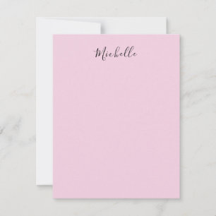 Carte De Correspondance Rose Clair Professionnel Écriture Manuscrite Uniqu